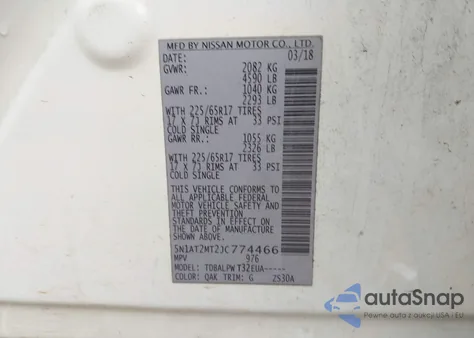 2018 Nissan Rogue S from USA, damaged, VIN 5N1AT2MT2JC774466